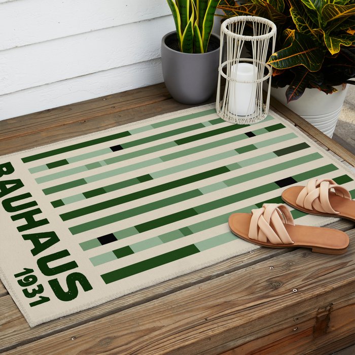 Bauhaus Green Outdoor Rug Gallery Image 2