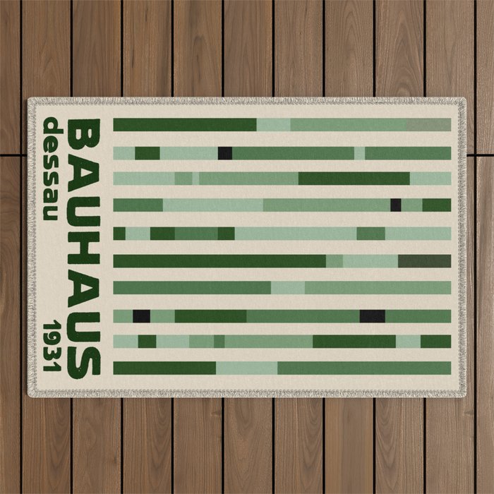 Bauhaus Green Outdoor Rug Gallery Image 1