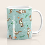 Kawaii Otters Playing Underwater Coffee Mug Gallery Image 1