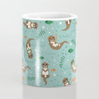 Kawaii Otters Playing Underwater Coffee Mug Gallery Image 4
