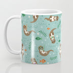 Kawaii Otters Playing Underwater Coffee Mug Gallery Image 3