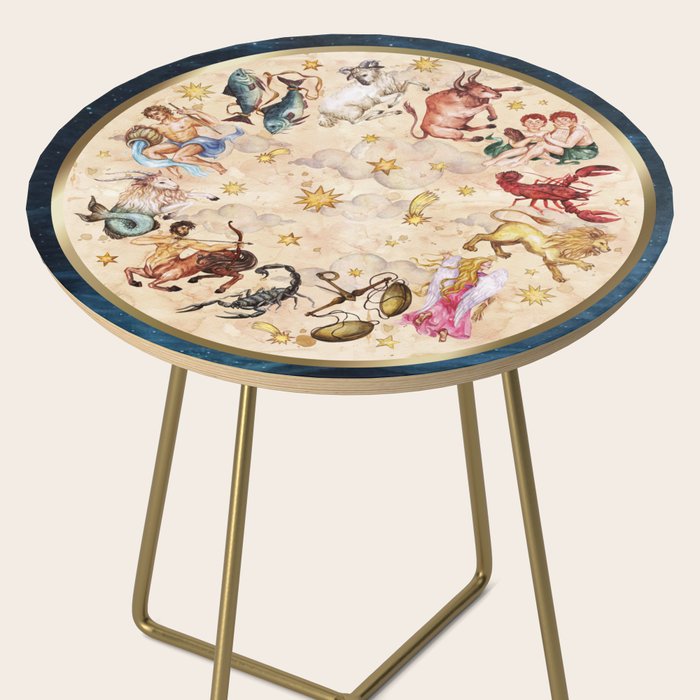 Vintage Astrology Zodiac Wheel Side Table Gallery Image 2