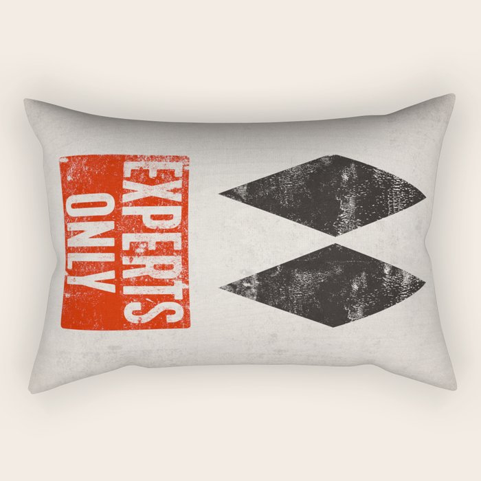 Experts Only Ski Double Black Diamond Rectangular Pillow Gallery Image 1
