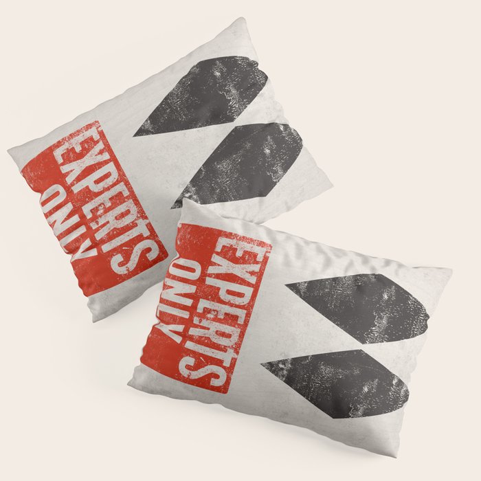 Experts Only Ski Double Black Diamond Pillow Sham Gallery Image 1