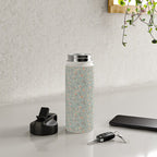 Ditsy Trailing Block Print Floral - Light Sage Green Water Bottle Gallery Image 4