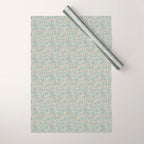 Ditsy Trailing Block Print Floral - Light Sage Green Wrapping Paper Gallery Image 1