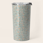 Ditsy Trailing Block Print Floral - Light Sage Green Travel Mug Gallery Image 2