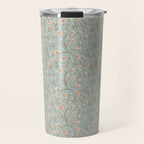 Ditsy Trailing Block Print Floral - Light Sage Green Travel Mug Gallery Image 1
