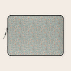 Ditsy Trailing Block Print Floral - Light Sage Green Laptop Sleeve Gallery Image 1