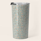 Ditsy Trailing Block Print Floral - Light Sage Green Travel Mug Gallery Image 3