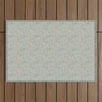 Ditsy Trailing Block Print Floral - Light Sage Green Outdoor Rug Gallery Image 1