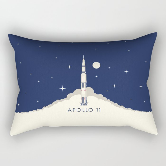 Apollo 11 Space - Saturn Rocket A Rectangular Pillow Gallery Image 1