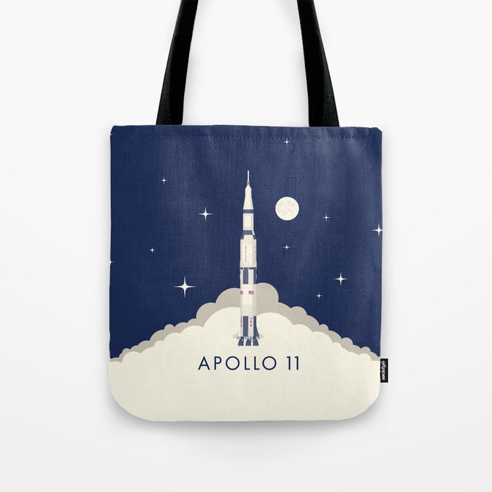Apollo 11 Space - Saturn Rocket A Tote Bag Gallery Image 1