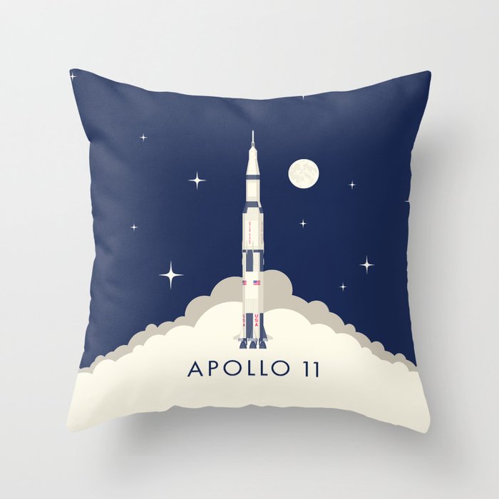 Apollo 11 Space - Saturn Rocket A Throw Pillow Gallery Image 6