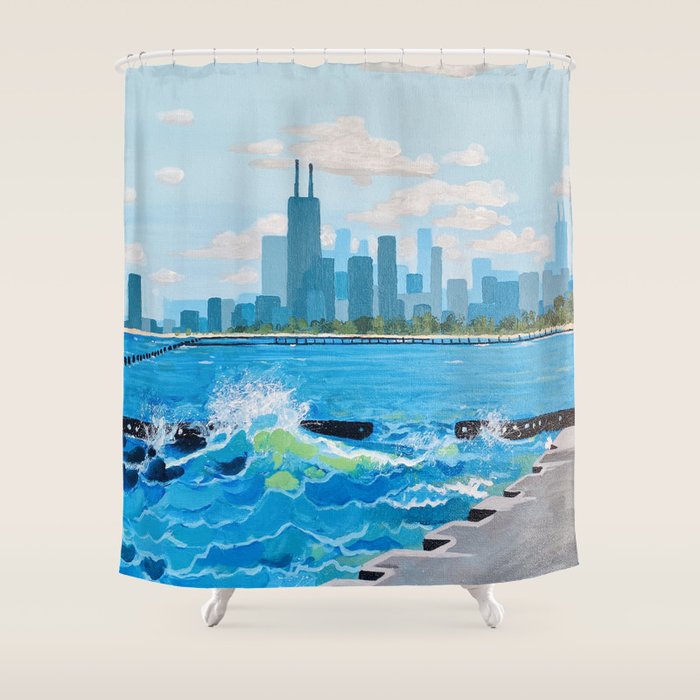 City on the Lake Shower Curtain Gallery Image 1