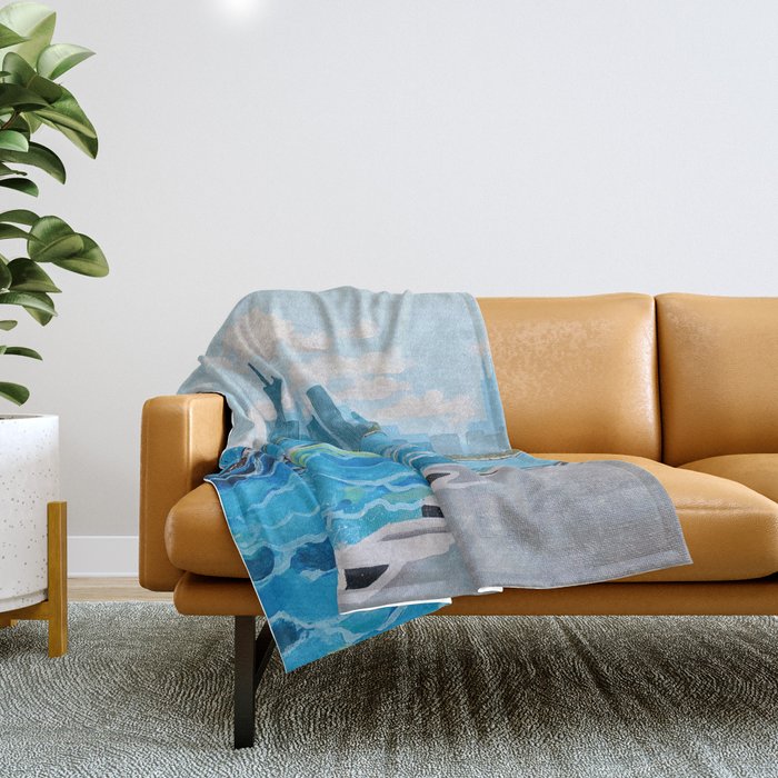 City on the Lake Throw Blanket Gallery Image 1