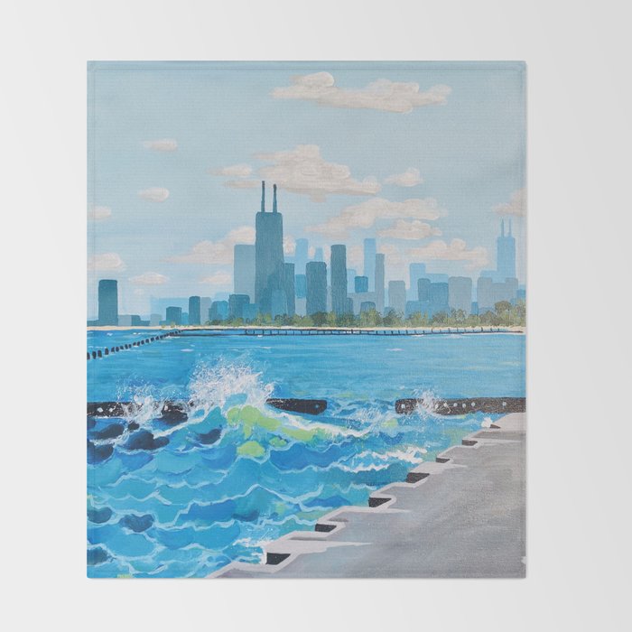 City on the Lake Throw Blanket Gallery Image 2