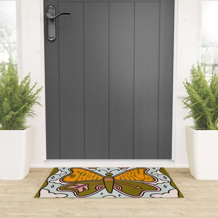 Sagittarius Butterfly Welcome Mat Gallery Image 3