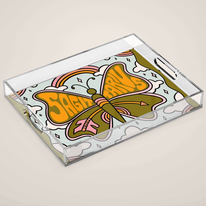 Sagittarius Butterfly Acrylic Tray Gallery Image 1