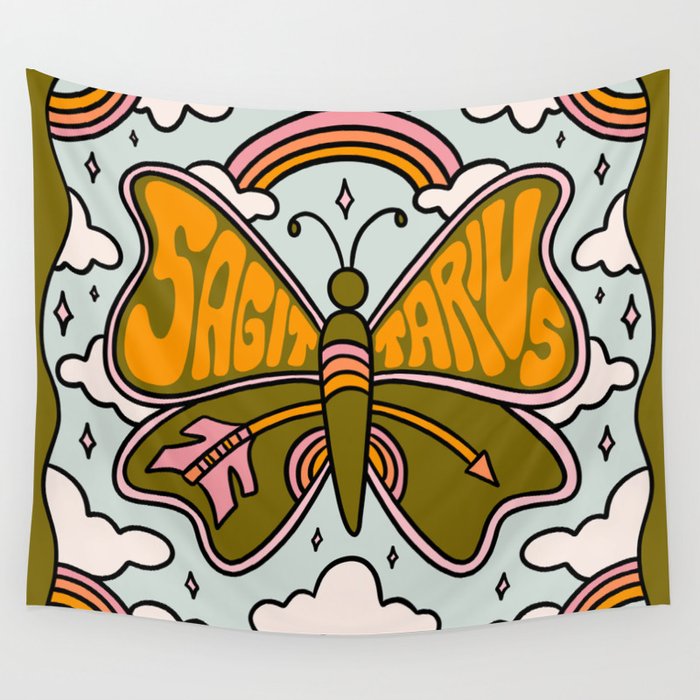 Sagittarius Butterfly Wall Tapestry Gallery Image 4