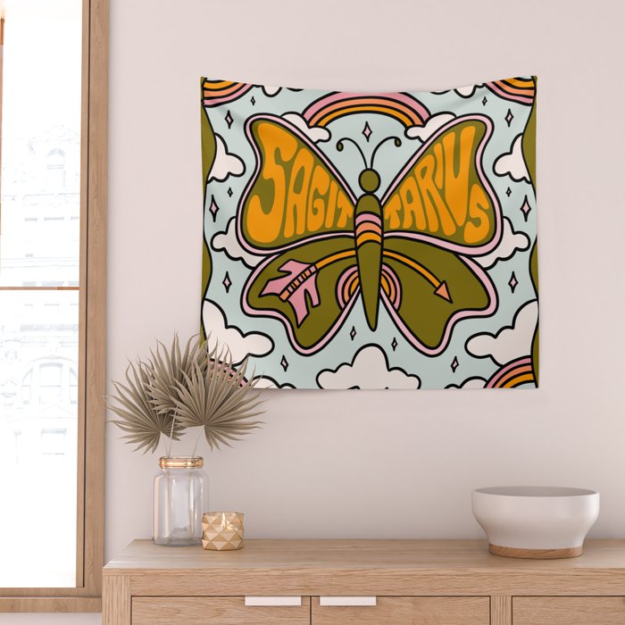 Sagittarius Butterfly Wall Tapestry Gallery Image 2