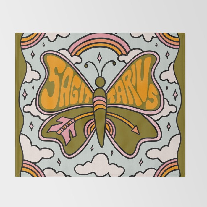 Sagittarius Butterfly Throw Blanket Gallery Image 2