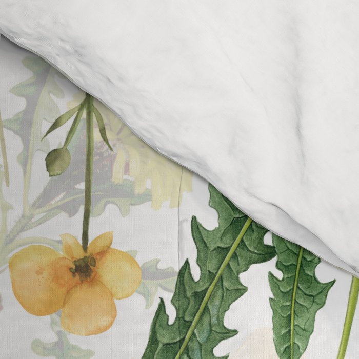 Scandinavian Yellow Wildflowers Botanical Summer Meadow Comforter Gallery Image 4
