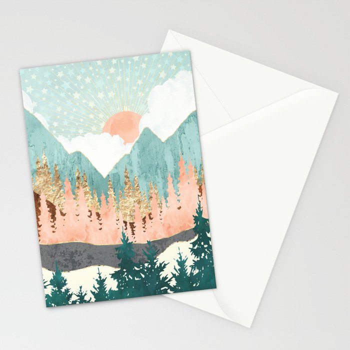 Winter Forest Vista Stationery Card Gallery Image 2
