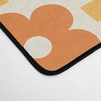 Retro Flower Double Checker in Yellow & Orange Desk Mat Gallery Image 4