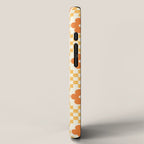 Retro Flower Double Checker in Yellow & Orange iPhone Case Gallery Image 2