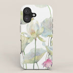 Lotus Flower and Leaves Pink Goldfish Watercolor  iPhone Case Gallery Image 1