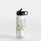 Lotus Flower and Leaves Pink Goldfish Watercolor  Water Bottle Gallery Image 1