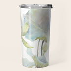 Lotus Flower and Leaves Pink Goldfish Watercolor  Travel Mug Gallery Image 2