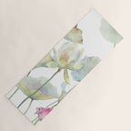 Lotus Flower and Leaves Pink Goldfish Watercolor  Yoga Mat Gallery Image 1