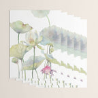 Lotus Flower and Leaves Pink Goldfish Watercolor  Wrapping Paper Gallery Image 3