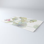Lotus Flower and Leaves Pink Goldfish Watercolor  Rug Gallery Image 3