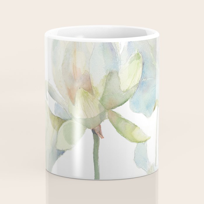 Lotus Flower and Leaves Pink Goldfish Watercolor  Coffee Mug Gallery Image 4