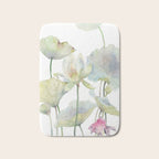 Lotus Flower and Leaves Pink Goldfish Watercolor  Bath Mat Gallery Image 1