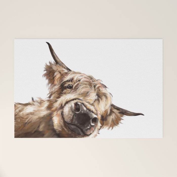 Sneaky Highland Cow Welcome Mat Gallery Image 1