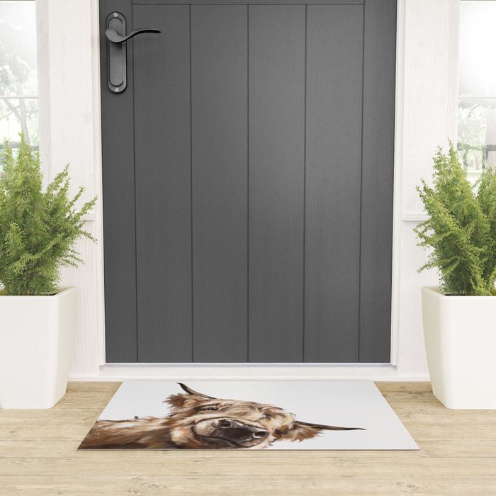 Sneaky Highland Cow Welcome Mat Gallery Image 3