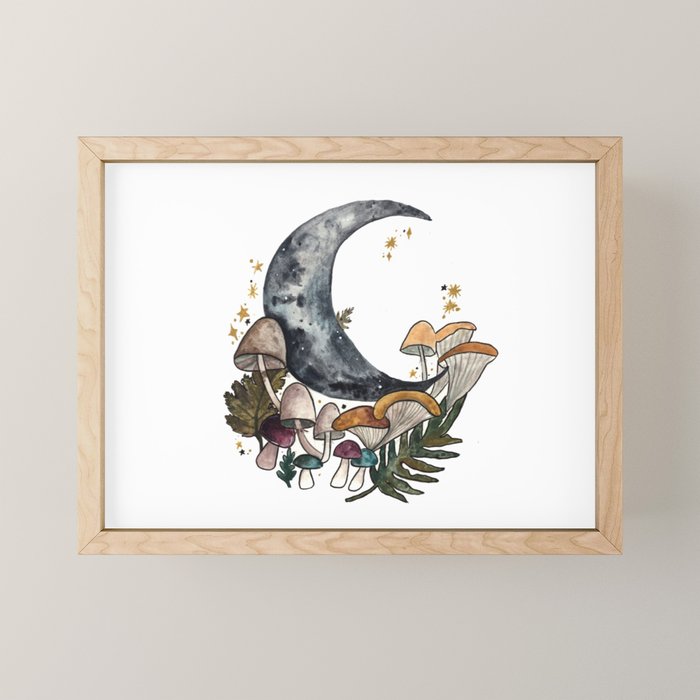 Mushroom Moon Mini Art Print Gallery Image 1
