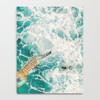 Big Cat Tiger Surfing At Beach Notebook Gallery Image 4