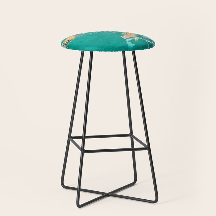 Big Cat Tiger Surfing At Beach Stool Gallery Image 1