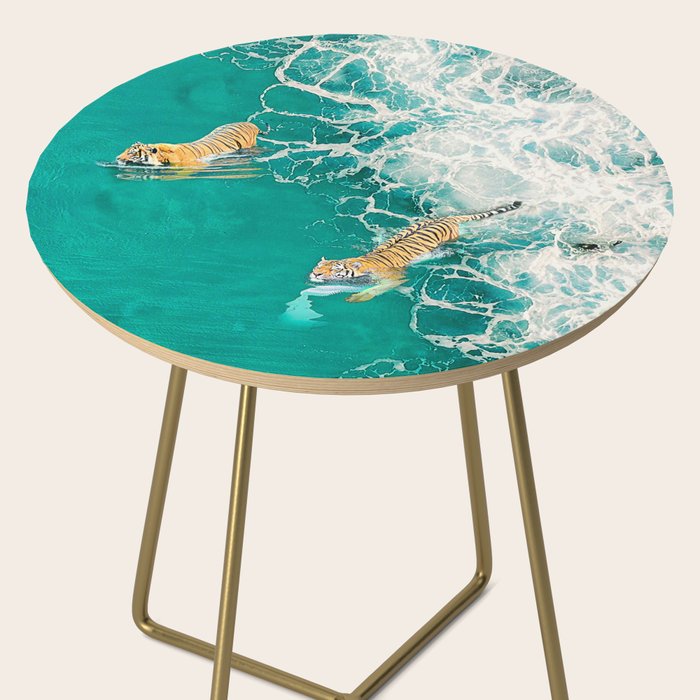 Big Cat Tiger Surfing At Beach Side Table Gallery Image 2