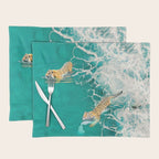 Big Cat Tiger Surfing At Beach Placemat Gallery Image 1