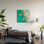 Big Cat Tiger Surfing At Beach Wood Wall Art Gallery Image 2