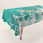 Big Cat Tiger Surfing At Beach Tablecloth Gallery Image 1