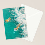 Big Cat Tiger Surfing At Beach Stationery Card Gallery Image 2