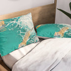 Big Cat Tiger Surfing At Beach Pillow Sham Gallery Image 2