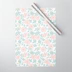 Wild Mountain Roses - pink, mint, and gold Wrapping Paper Gallery Image 1